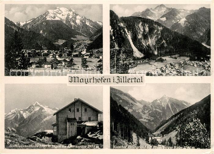 Mayrhofen Zillertal Gruenberg Ahornspitze Gschoesswandhuette Gasthof Zillergrund
