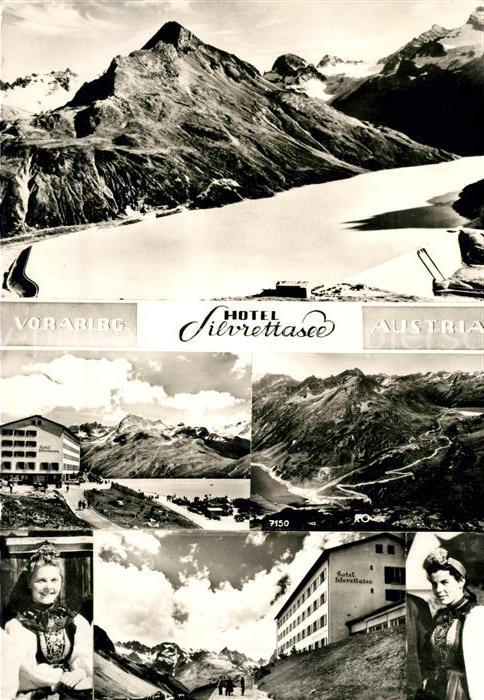Vorarlberg Hotel Silvrettasee Panorama Trachtenmaedchen