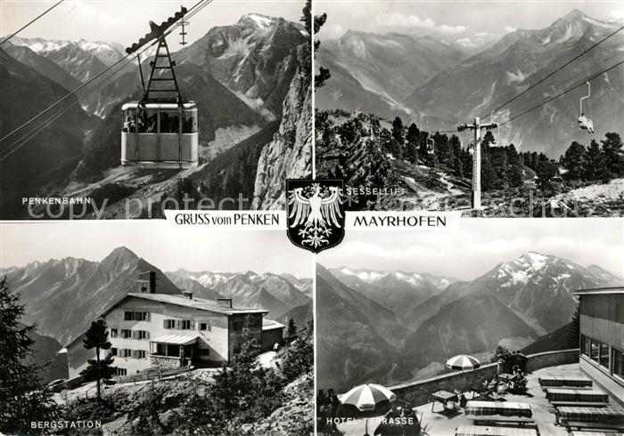 Mayrhofen Zillertal Penkenban Sessellift Bergstation Hotel Terrasse
