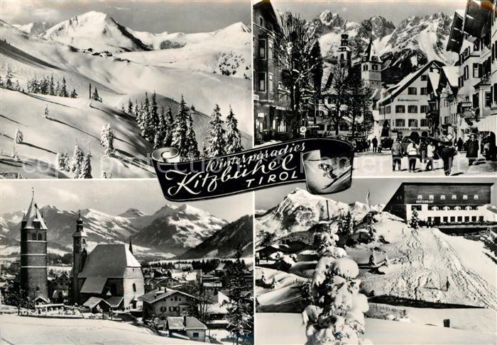 Kitzbuehel Tirol Panorama Ortsmotiv Kirche Gasthof Tiefenbrunner