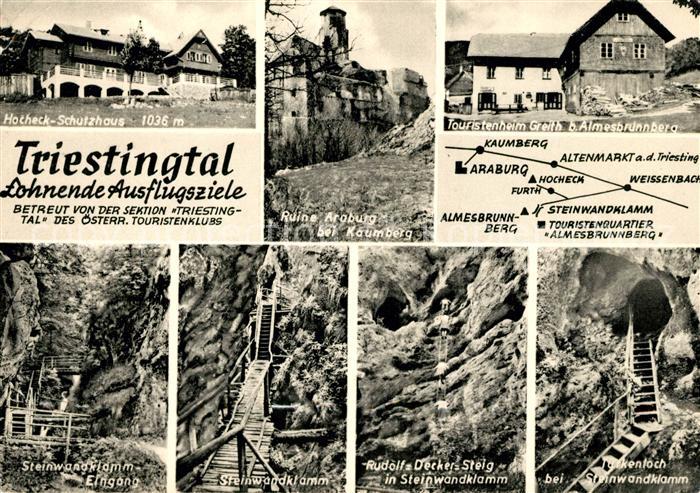 Triestingtal Lilienfeld Hocheck Schutzhaus Ruine Araburg Touristenheim Greith St