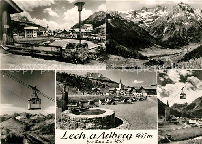 Lech Vorarlberg Teilansicht Panorama Seilbahn Brunnen
