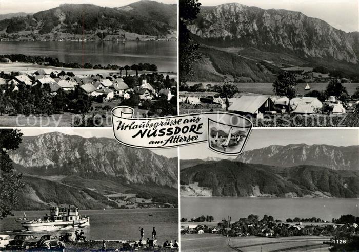 Nussdorf Attersee Panorama Fahrgastschiff