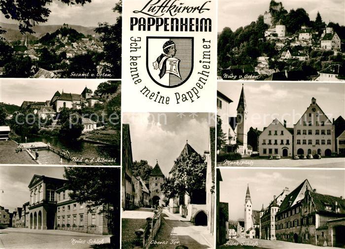 Pappenheim Thueringen Panorama Burg Bad an der Altmuehl Marktplatz Neues Schloss