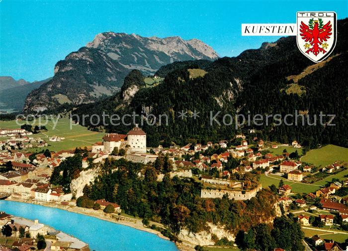 Kufstein Tirol Hist Festung Heimatmuseum Heldenorgel Fliegeraufnahme mit Kaiserg