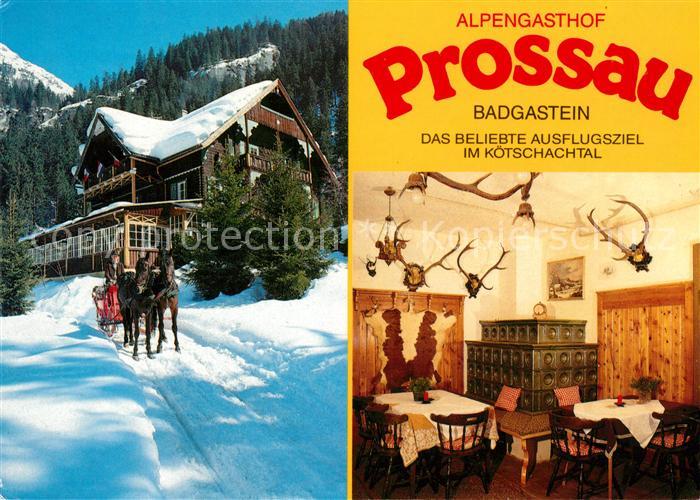 Badgastein Alpengasthof Prossau Pferdeschlitten Gaststube