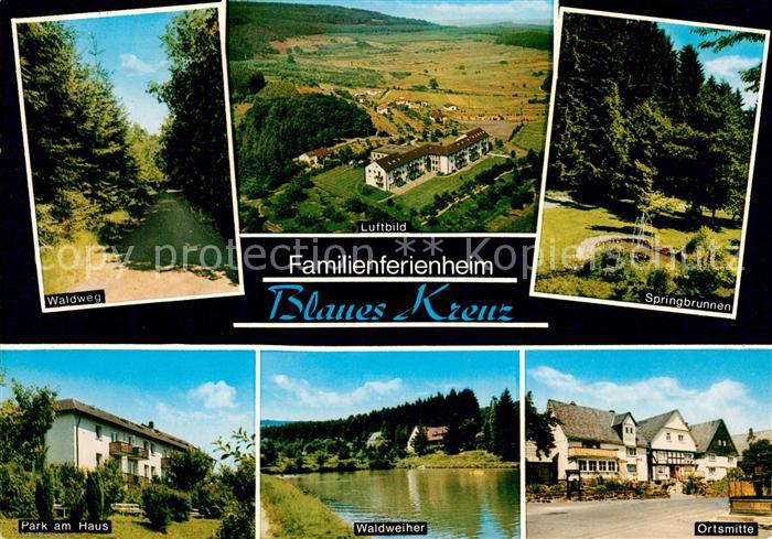 Holzhausen Burbach Waldweg Fliegeraufnahme Familien Ferienheim des Blauen Kreuze