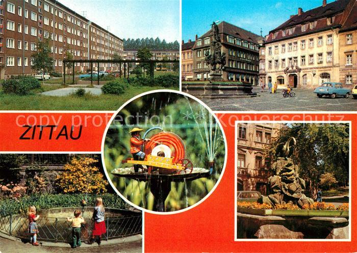 Zittau Herkulesbrunnen Aug Bebel Platz Schleifermaennel Schleifermaennelbrunnen