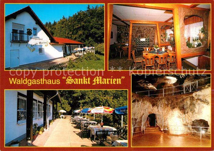 Friedrichroda Waldgasthaus Sankt Marien Gastraum Terrasse Marienglashoehle