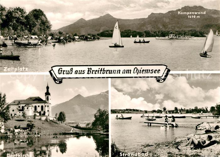 Breitbrunn Chiemsee Zeltplatz Kampenwand Dorfkirche Strandbad