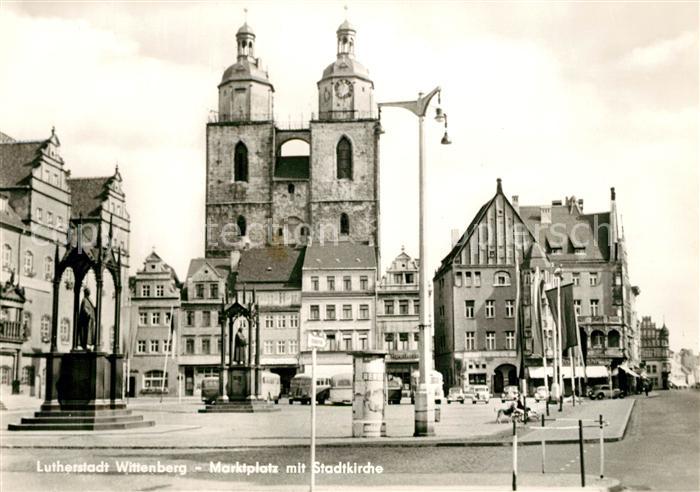 Wittenberg Lutherstadt Marktplatz mit Stadtkirche