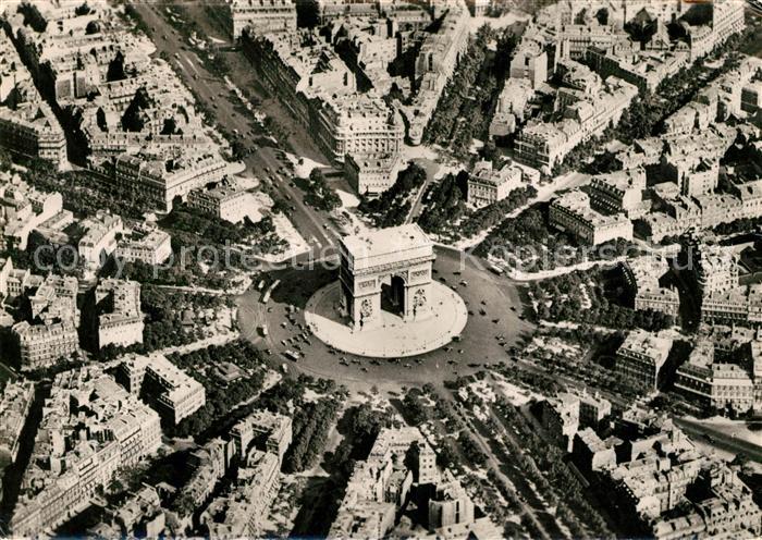 Paris Place de Arc de Triomphe de l’Etoile Vue aerienne