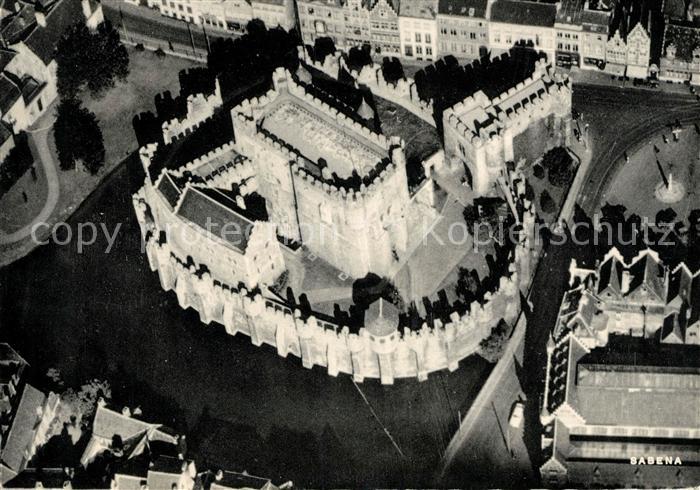 Gent Gand Flandre Grafenschloss Fliegeraufnahme