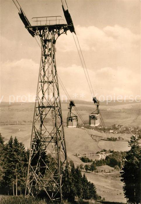 Oberwiesenthal Erzgebirge Blick vom Fichtelberg Seilbahn