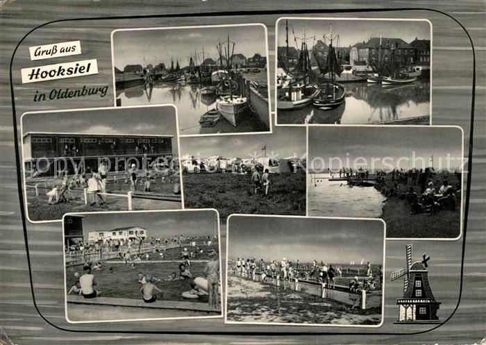 Hooksiel Nordseebad Hafenpartien Strand Strandbad Mole