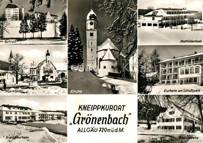 Groenenbach Bad Schloss Marktplatz Kneippkurheim Kirche Mathildenbad Kurheim am