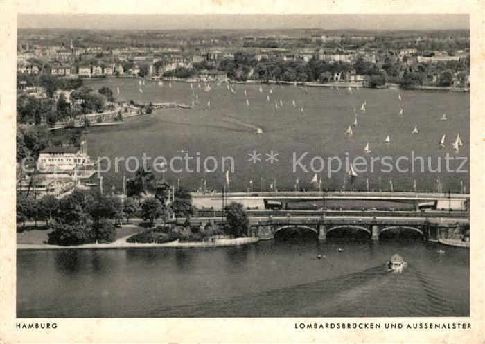 Hamburg Lombardsbruecken Aussenalster Fliegeraufnahme