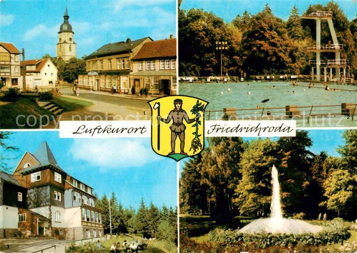 Friedrichroda Platz der DSF Spiessberghaus Schwimmbad Springbrunnen Kurpark