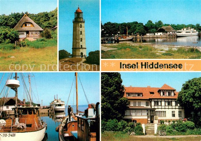 Insel Hiddensee Fischerhaus Kloster Leuchtturm Hafen HO Gaststaette Dornbusch