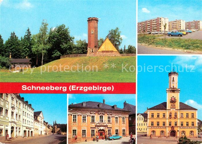 Schneeberg Erzgebirge Keilberg Neubaugebiet Ernst Schneller Platz Rathaus Museum