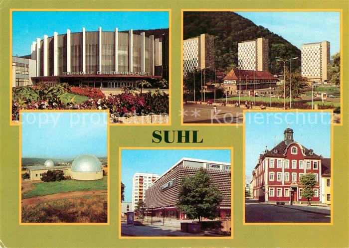 Suhl Thueringer Wald Stadthalle Waffenmuseum Rathaus Centrum Warenhaus