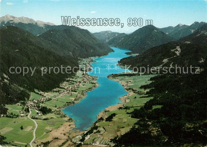 Weissensee Kaernten Fliegeraufnahme