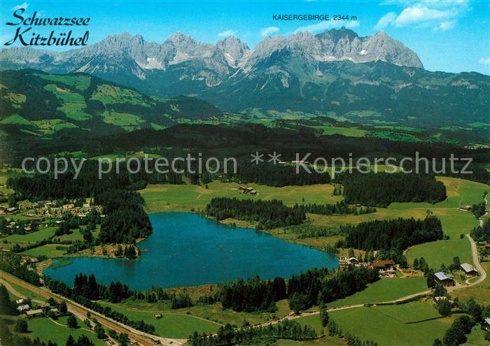Kitzbuehel Tirol Schwarzsee Fliegeraufnahme Kaisergebirge