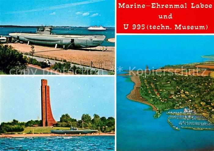 Laboe Fliegeraufnahme Marine Ehrenmal U 995 technisches Museum