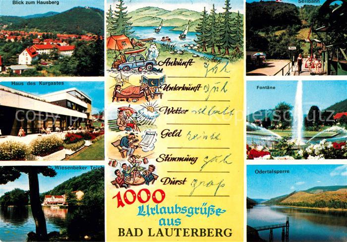 Bad Lauterberg Urlaubsgruesse Hausberg Haus des Kurgastes Fontaene Seilbahn
