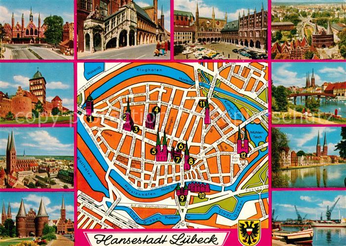 Luebeck Burgtor Jakobikirche Rathaus Katharinenkirche Holstentor