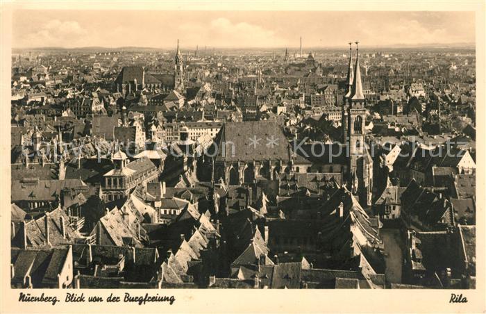 Nuernberg Stadtpanorama Blick von der Burgfreiung NZ3
