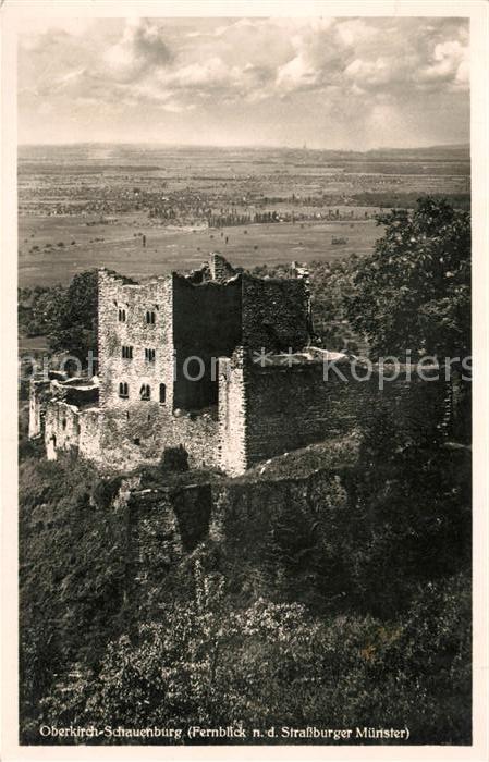 Oberkirch Baden Schauenburg Ruine Fernblick nach dem Strassburger Muenster