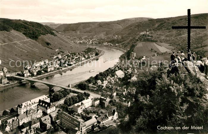 Cochem Mosel Panorama Blick vom Pinnerkreuz