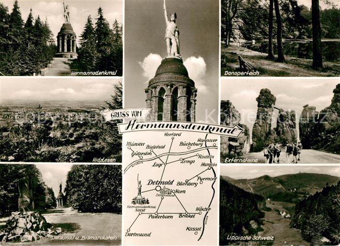 Detmold Hermannsdenkmal Hiddesen Denkmal Bismarckstein Donoperteich Externsteine