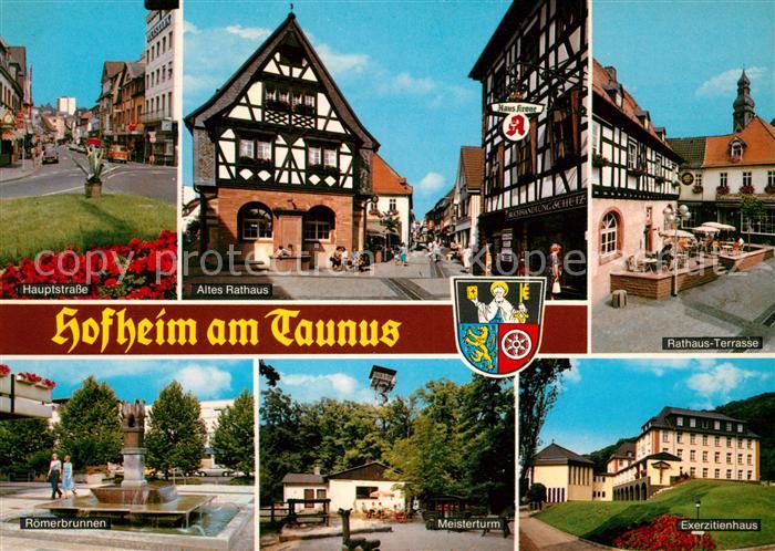 Hofheim Taunus Hauptstrasse Altes Rathaus Fachwerkhaus Roemerbrunnen Meisterturm
