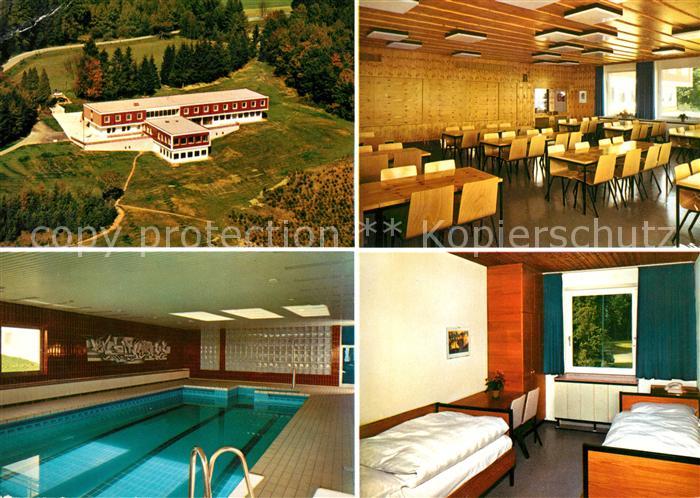 Dinkelscherben Kreisjugendheim Hallenbad Fremdenzimmer Saal Fliegeraufnahme