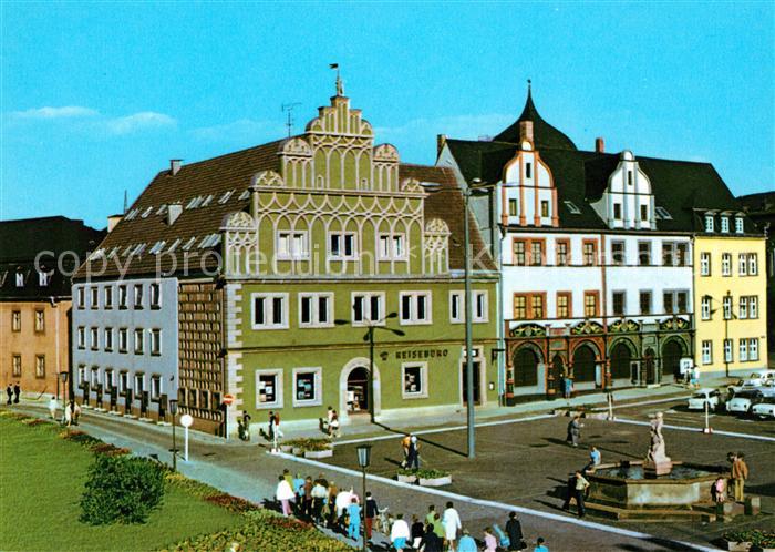 Weimar Thueringen Stadthaus und Lucas Cranach Haus Altstadt Brunnen