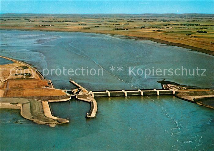 Vollerwiek Eiderdamm mit Sperrwerk Fliegeraufnahme