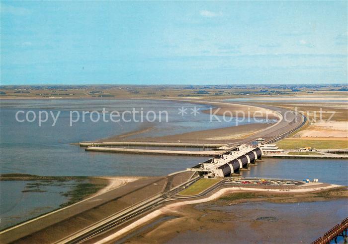 Vollerwiek Eidersperrwerk und Abschlussdamm Fliegeraufnahme