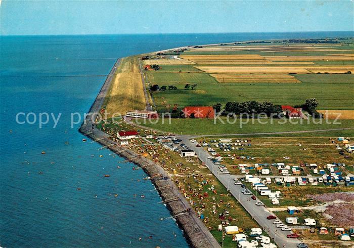 Tossens Nordseebad Strandhalle Campingplatz Strand Fliegeraufnahme