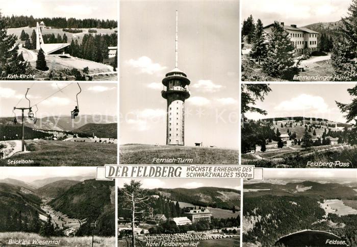 Feldberg Schwarzwald Kirche Sesselbahn Panorama Wiesental Fernsehturm Emmendinge