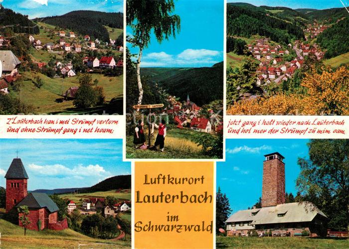 Lauterbach Schwarzwald Teilansichten Kirche Kinder Trachten Ausflugsziel Aussich