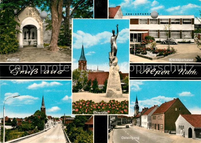 Alpen Kapelle Kreissparkasse Ehrenmal Westeingang Osteingang