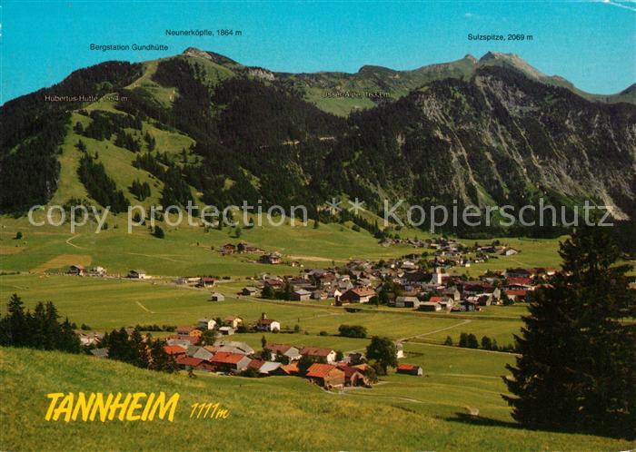 Tannheim Tirol Panorama Blick gegen Neunerkoepfle Allgaeuer Alpen