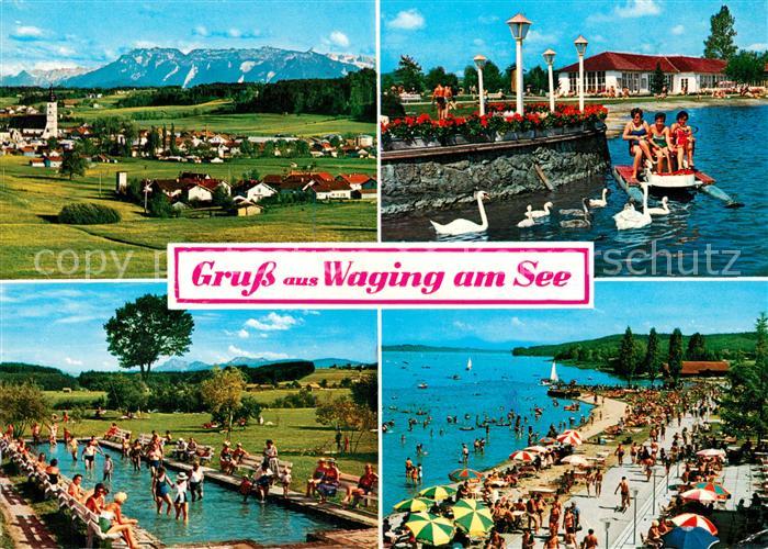 Waging See Panorama Luftkurort mit Untersberg Strandkurhaus Kneippbad Strandprom