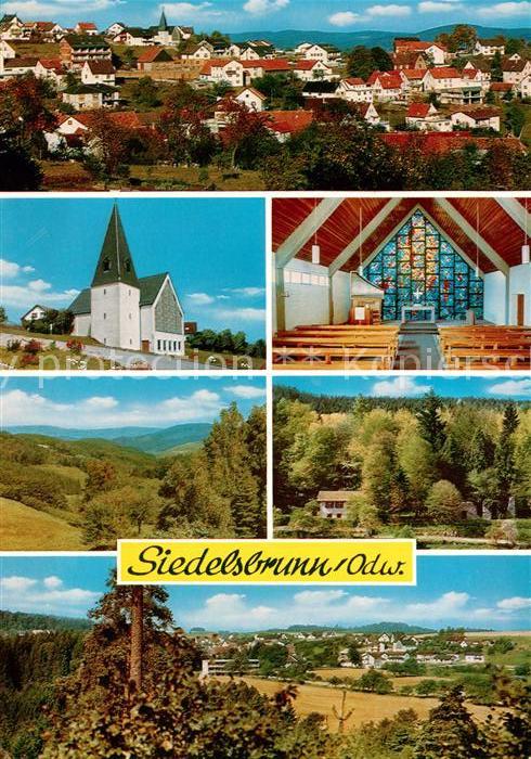 Siedelsbrunn Hoehenluftkurort Kirche Landschaftspanorama Odenwald
