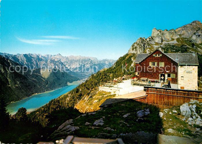 Erfurterhuette Panorama Blick gegen Achensee und Karwendel