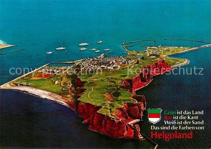 Helgoland Nordseebad Insel Fliegeraufnahme Wappen