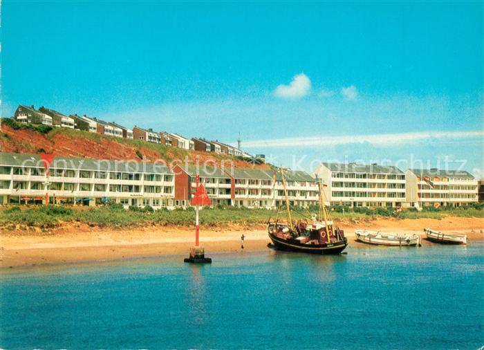 Helgoland Suedstrand mit Blick zum Falm