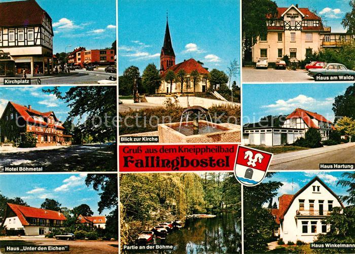 Fallingbostel Kirchplatz Hotel Boehmetal Kurhaus Kirche Brunnen Boehme